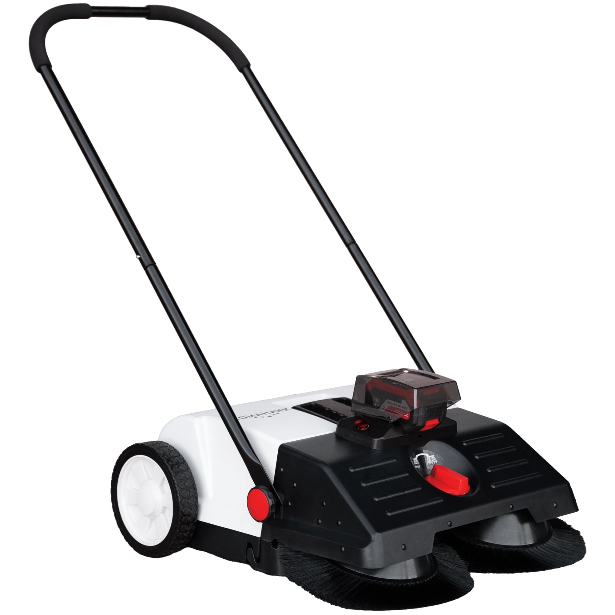 Tomahawk Power 22" Push Sweeper with Double Brush System and 18V Lithium-Ion