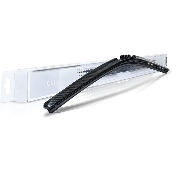 - 22" Black Carbon Fiber Automotive Replacement Wiper Blade (Pack of 1) Universal Clip On All-Weather Flex Frame Windshield Wiper