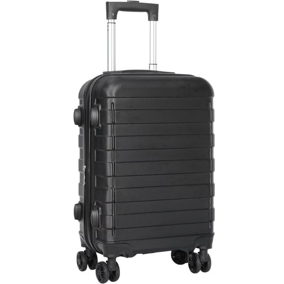 22" Black Hardside Carry On Spinner Suitcase Luggage Expandable with Wheels