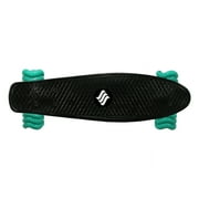 Shark Wheel 22 inch Black Polyboard Skateboard with 60mm Turquoise Shark Wheels