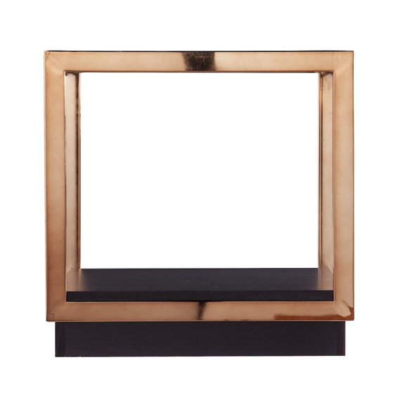 Southern Enterprises 22" Black and Clear Contemporary Cubic Storage End Table