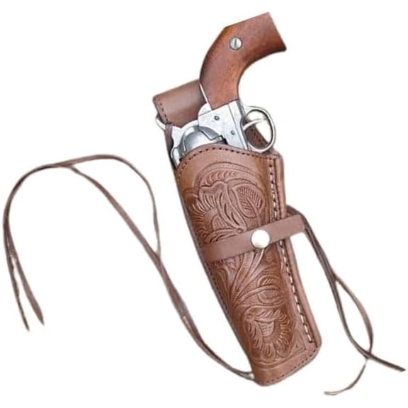 22 Cal Cowboy Tooled Holster Single Action Revolver, Western Colt Army Heritage Holster, Heritage Rough Rider fit 4"-6" Right Hand