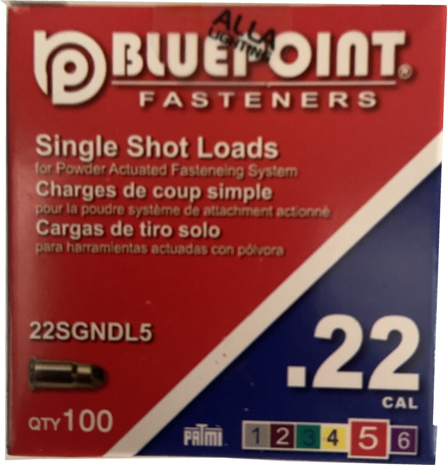 .22 Cal Red SingleShot Cartridge Loads for Ramset MasterShot HammerShot