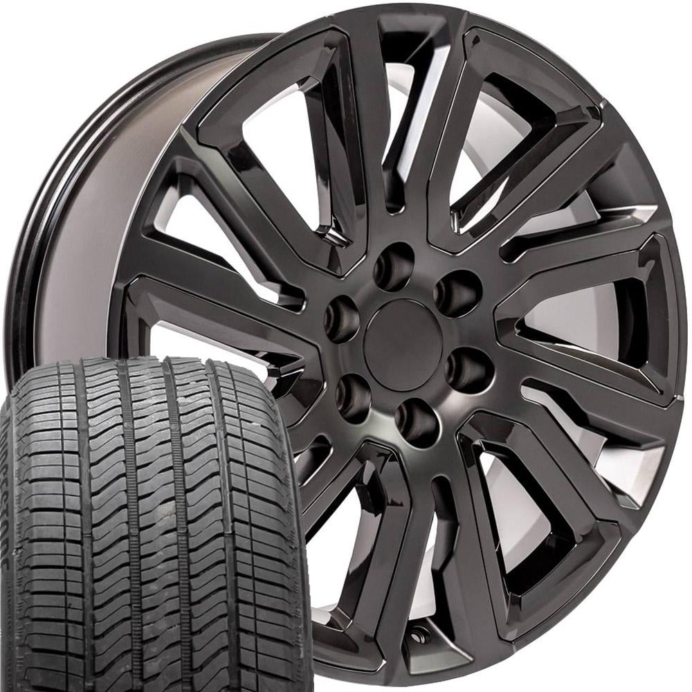 OE Wheels CV39 22 Inch Rims and Tires Fit Sierra 1500 Style 6x139.7 ...