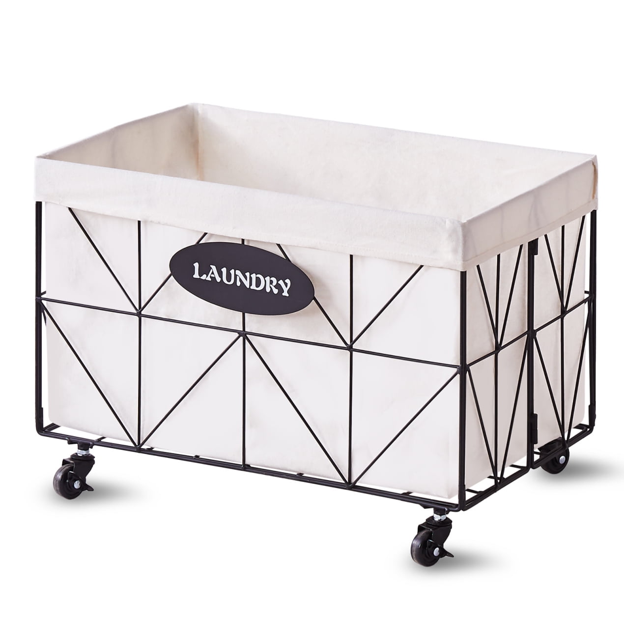 22"Collapsible Laundry Baskets with Wheels,Laundry Hamper with Removable Lined for Easy Cleaning