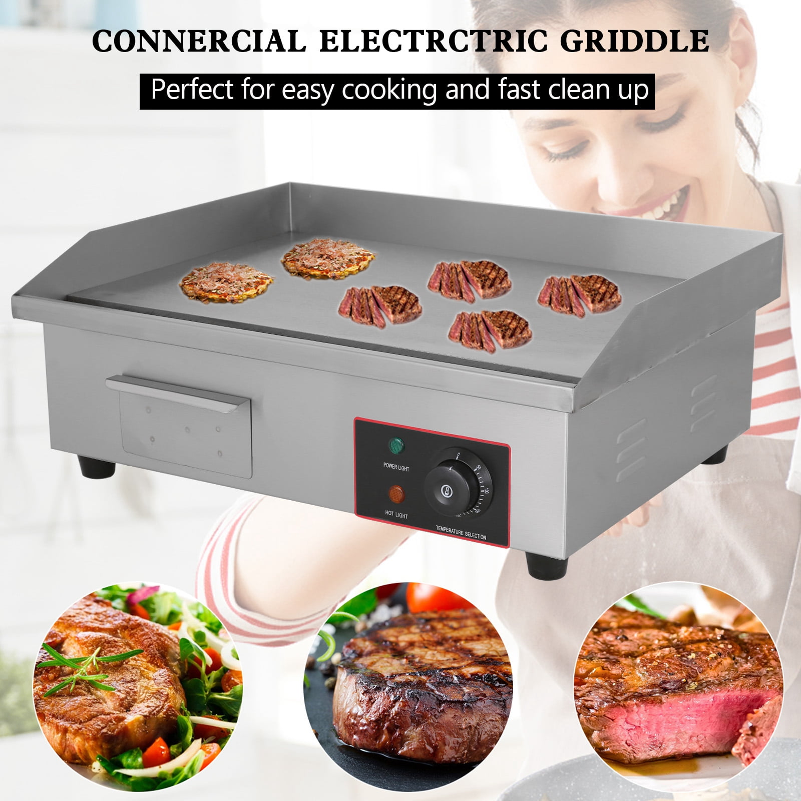 22" Commercial Electric Griddle Countertop Griddle Grill Countertop