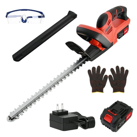 22 "Cordless Electric Hedge Trimmer with 1 Battery for Cutting and Rrimming Bushes and Shrubs