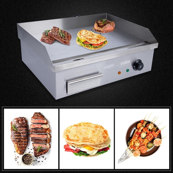 22" Countertop BBQ Griddle Commercial Portable Electric Flat Top Grill Hot Plate
