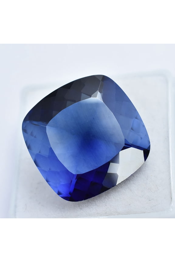 22 Ct Blue Tanzanite Natural CERTIFIED Square Cushion Shape Ring Making Gemstone