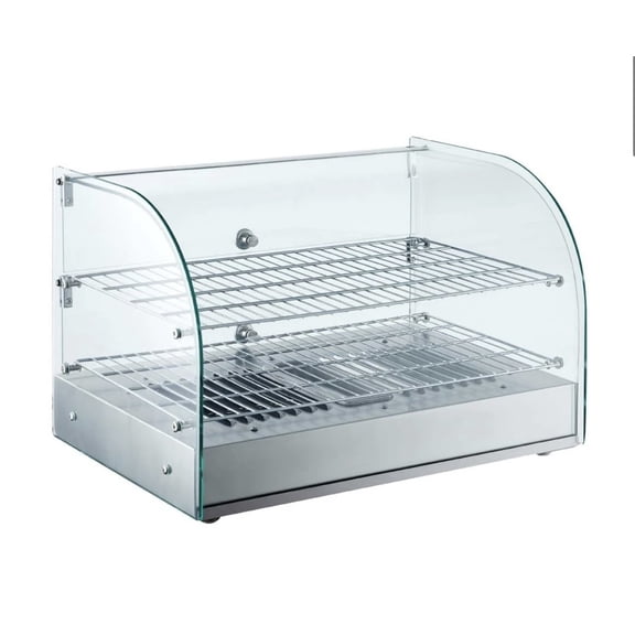 22" Curved Glass Countertop Hot Food Warmer Display Case