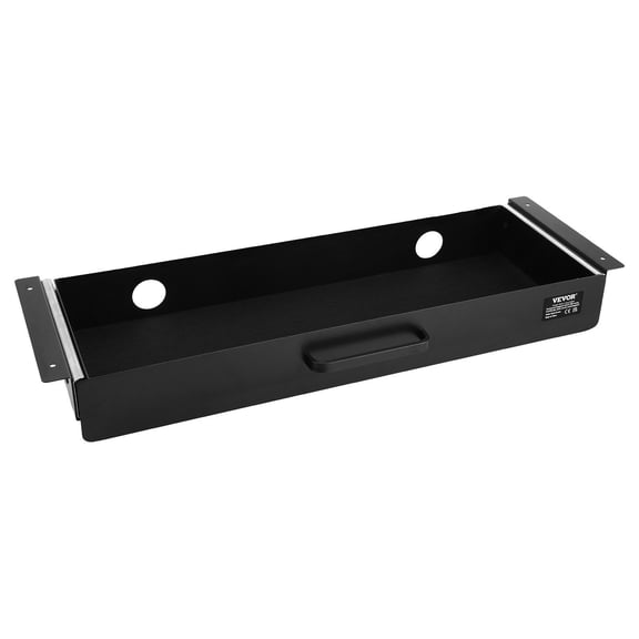 22 in Under Desk Drawer Organizer, Slide-out Hidden Storage Drawer with Cable Hole, Silent Track, Metal Construction, Space-Saving Pull-Out Tray for Office Stationery, Fits Most Desks, 11 lb Capacity