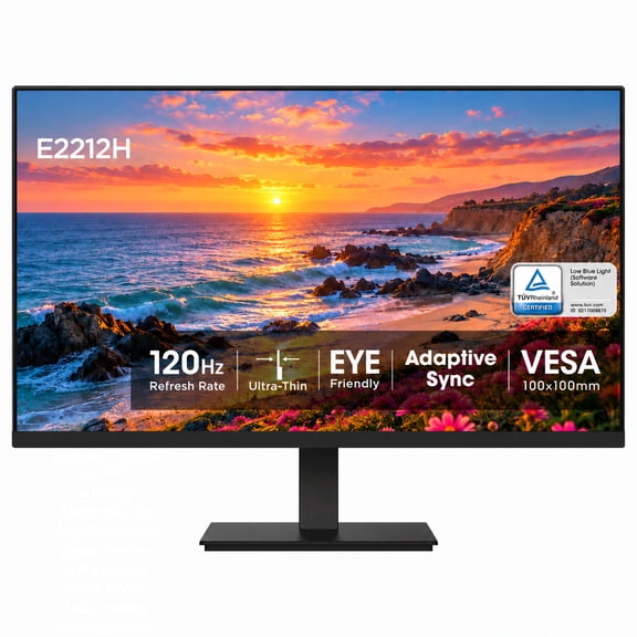 22 inch Computer Monitor, 120Hz Full HD 1080P VA Display, 4000:1 Contrast, Adaptive Sync, Eye Care