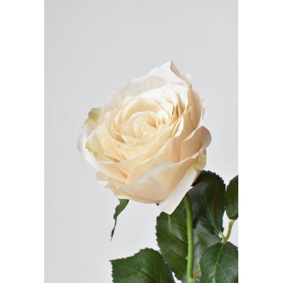 22" Faux Beige Rose Bud Spray Stem