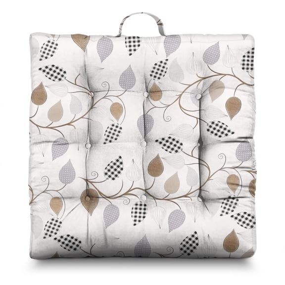 22" Floor Meditation Cushion, Dutch Velvet Boho Square Pillow for Yoga, Relaxation and Living Room