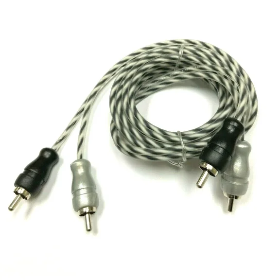 22 Ft Spiral Twisted Home Marine System Transparent Rca Interconnect Cable Usa