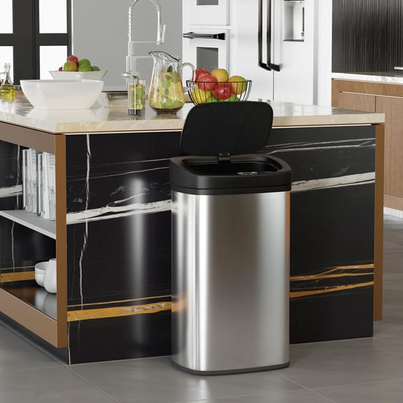 22 Gallon Big Kitchen Trash Can with Lid, Automatic Motion Sensor Garbage Can, 82 L Large Waste Bin, Stainless Steel Tall Kitchen Trash Can Metal Trash Bins for Kitchen, Home, Office
