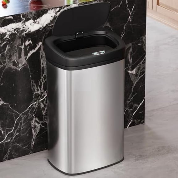 22 Gallon Trash Can Stainless Steel Motion Sensor Garbage Can with Lid, 82L Commercial Tall Recycle Garbage Bin for Kitchen, Home, Office, Sliver$$Storage