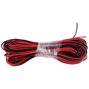 22 Gauge 15m Red Black Zip Wire AWG Cable Power Ground Stranded Copper Car