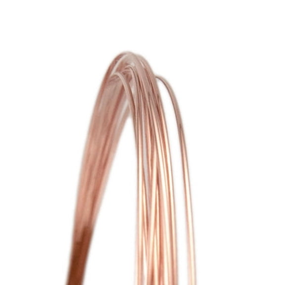 22 Gauge Half Round Half Hard 14/20 Rose Gold Filled Wire 25FT