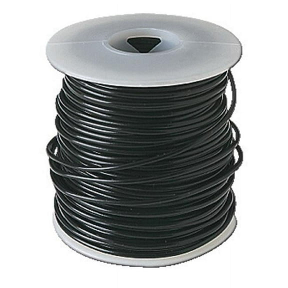 22 Gauge PVC Coated Hookup Wire - Solid Conductor, Black