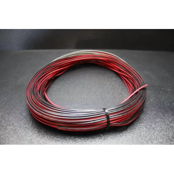 22 Gauge Per 10 Ft Red Black Zip Wire Awg Cable Power Ground Stranded Copper Car