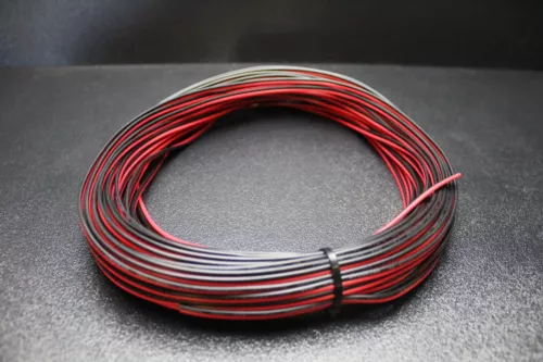 22 Gauge Red Black Speaker Wire 25 Ft Awg Cable Power Ground Stranded Copper