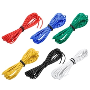 Uxcell 6Pcs 22 Gauge Silicone Wire 22AWG Electrical Wire Stranded Wire Flexible Tinned Copper Wire High Temp Hookup Wire 6 Color 10ft