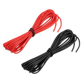 22 Gauge Silicone Wire 22AWG Stranded Wire Tinned Copper Wire High Temp Wire Black/Red 3.0m/10ft 2pcs