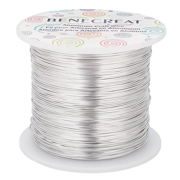 22 Gauge Silver Aluminum Wire 850FT Decor Jewelry Craft Wire Beading Floral Aluminum Craft Wire for Gem Wrapping Model Jewelry Making 1roll