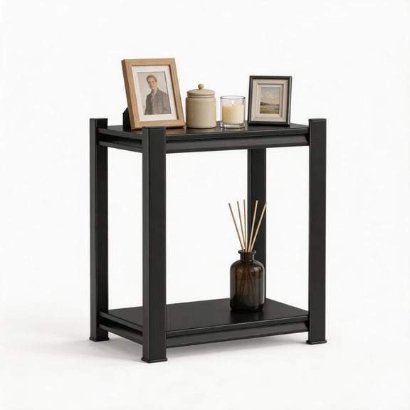 22''H Metal Storage Shelving, 2-Tier Heavy Duty Shelving Unit, 16''W Adjustable Printer Stand, Utility Rack Shelf for Office Study Bedroom 12''D, Indoor Plant Shelf Organizer
