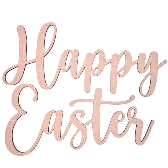 22" Happy Easter Word Wood Cutout | 1/4" Thick Birch Wood | Easter Craft Cutouts | Wood Words