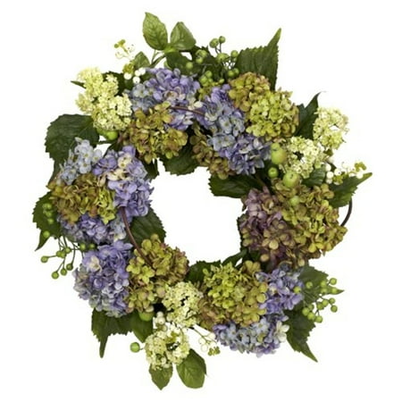 Nearly Natural Floral Polyester Mother's Day Wreath, 22.0" (Assorted Colors)