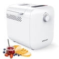 thumbnail image 1 of 22-In-1 KOKUKAKU Compact Automatic Bread Maker Machine, 1LB/1.5LB Programmable 2 Loaf Sizes, 3 Crust Colors, Small Digital Home Bakery with Dough, Cake, Jam, Yogurt, Non-stick Pan, White, 1 of 8