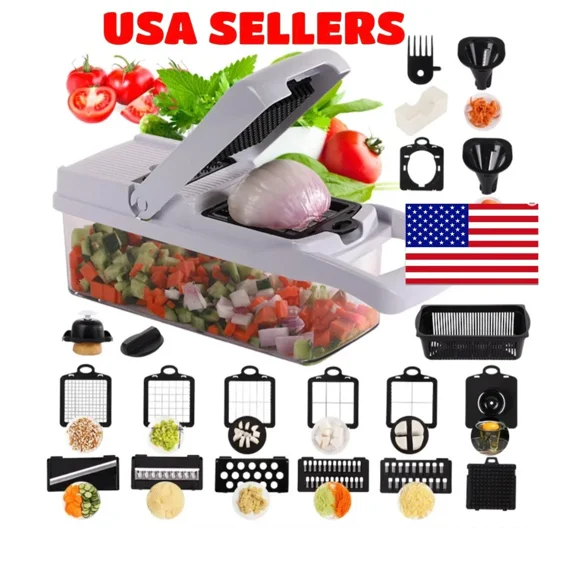22-In-1 Vegetable Fruit Chopper Cutter Food Onion Veggie Dicer Slicer Kitchen
