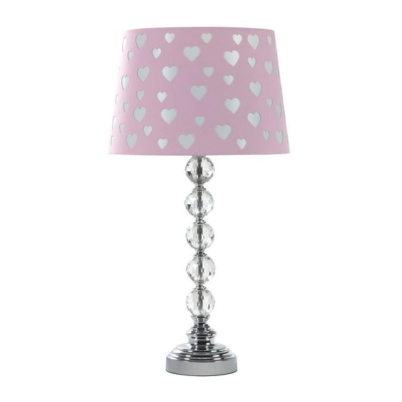 22" In Ariel Heart Crystal Stacked Orb Table Lamp