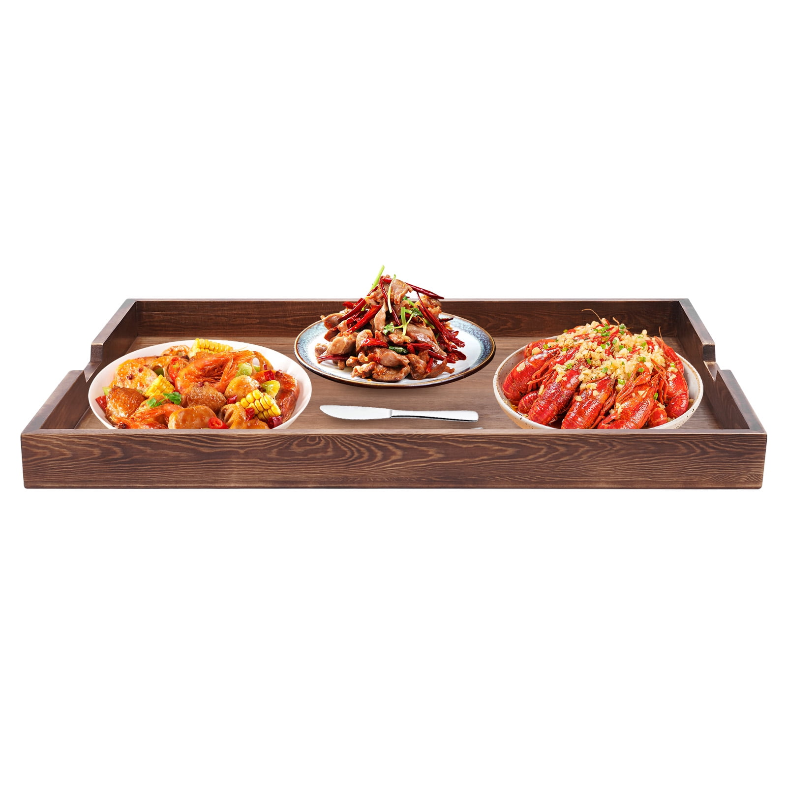 22 In Noodle Board Stove Covers with Handles, Wood Handmade Cookware, Counter Space Top Covers for Electric Stoves Sink Tray for Kitchen（Walnut ）