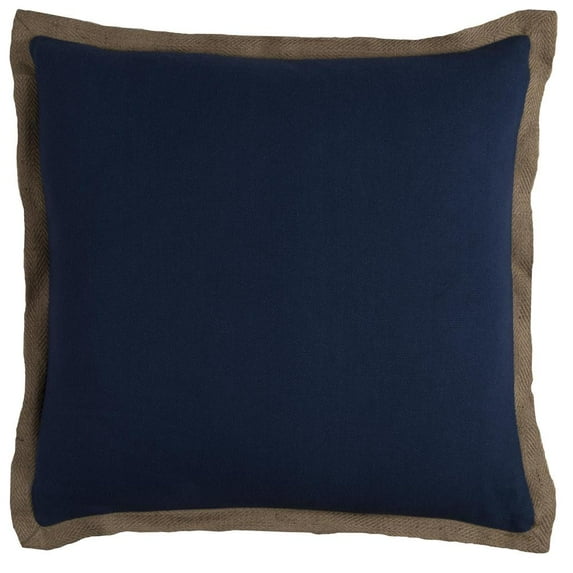 Rizzy Home 22" x 22" Poly Filled Pillow with Cotton Cover in Navy