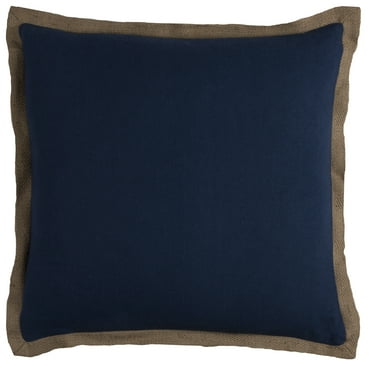 Rizzy Home Throw Pillow T10509 Traditional Neutral Soft Bold 22" x 22" Square, Poly Filled