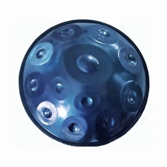 22Inch 12Note Blue Handpan Drum,22in Dia 440Hz 430 Stainless Steel ExtendedRange Percussion Instrument for Advanced Players