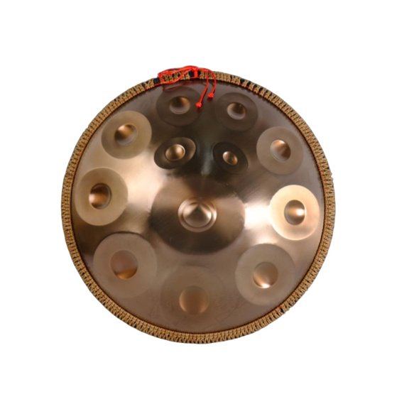 22Inch 12Note Gold Handpan Drum,22in Dia 440Hz 430 Stainless Steel ExtendedRange Premium Percussion Instrument for Advanced Players