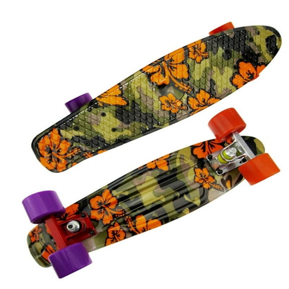 22 Inch 4-Wheel Skateboard Single-Warp Mini Cruiser And Longboard Fish Board For Kids Adult Gift Penny Style Board