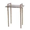 thumbnail image 1 of 22 Inch Accent Table, Agate Stone Top, Modern, Sleek Metal Frame, Bronze, 1 of 5
