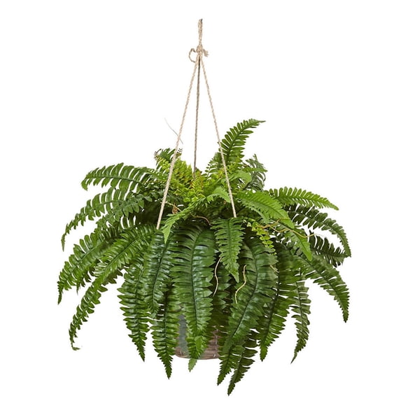 22-Inch Artificial Boston Fern Bush – Large Faux Fern Plant for Home & Office Decor, Realistic Lifelike Greenery, 21 Branches, Indoor & Outdoor Use