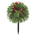 thumbnail image 1 of 22-Inch Artificial Christmas Topiary Balls,Faux Flowers for Outdoor Planters with Ground Stake, Winter Flowers Artificial for Decoration, Christmas Decor with Berries for Garden Porch Fireplace, 1 of 5