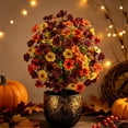 thumbnail image 1 of 22 Inch Artificial Fall Topiary Ball Stake, UV Resistant Waterproof Lifelike Faux Plant, Detachable Ground Stake for Front Porch Garden Planter Pathway Indoor Outdoor Home Decor, 1PC，#A, 1 of 9