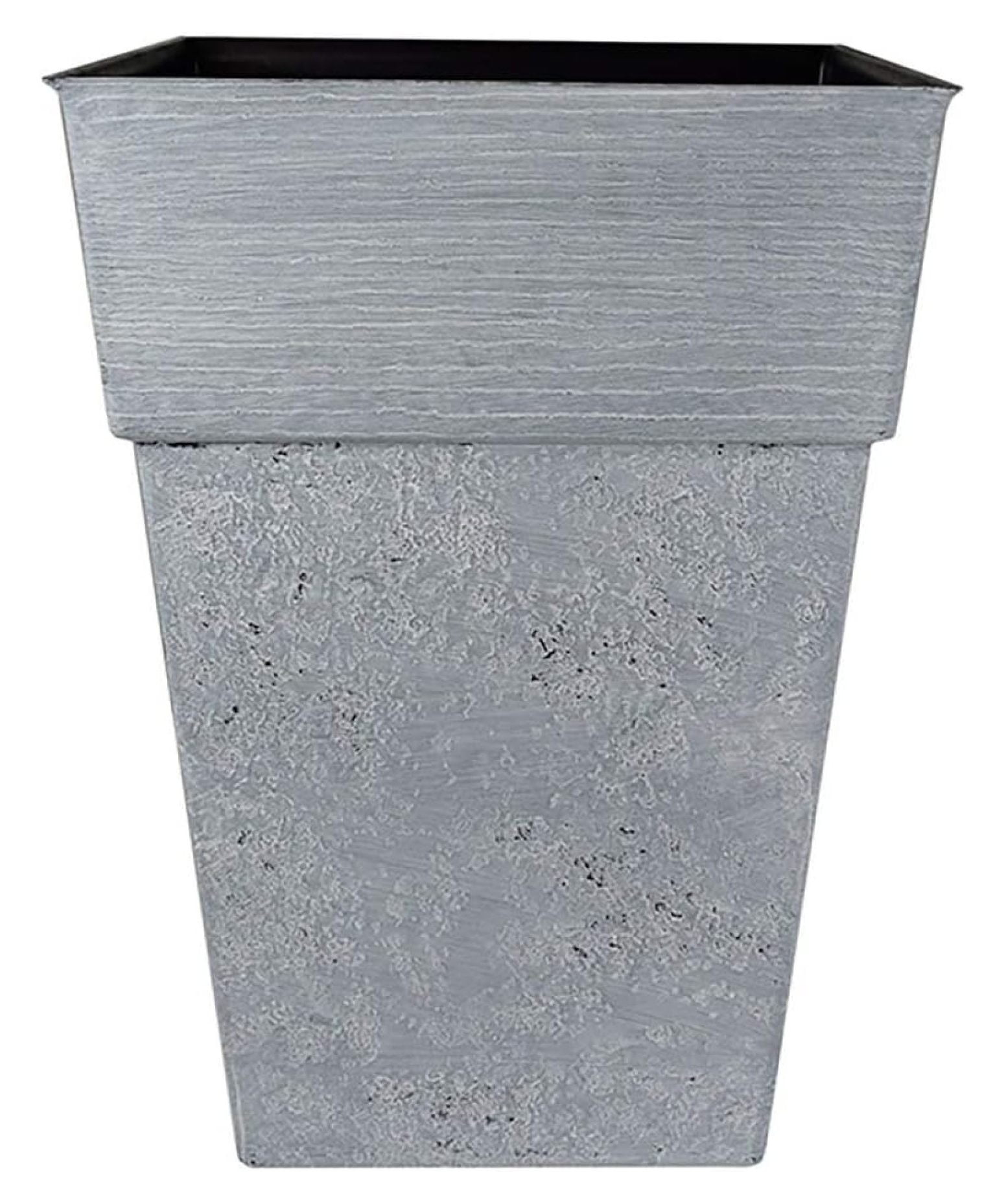 22 Inch Avino Tall Square Planter - Decorative Indoor Outdoor Plant Pot for Front Porch, Deck, Patio and Home, Oxidized Black