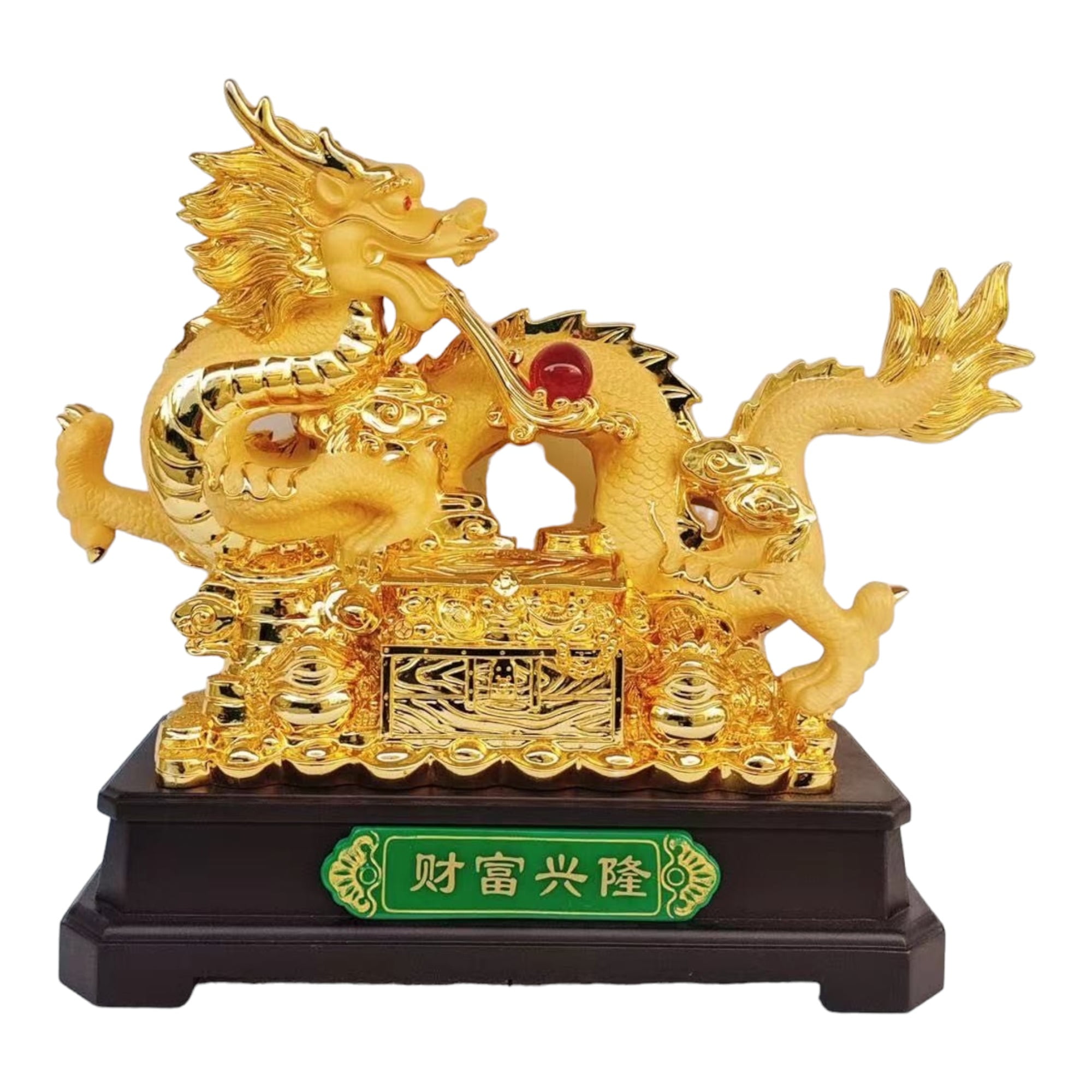 22 Inch Big Golden Chinese Dragon Statue for Year of the Dragon 2024 ...