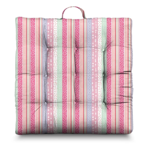 22 Inch Boho Meditation Floor Pillow, Square Dutch Velvet Pillow for Yoga and Relaxation