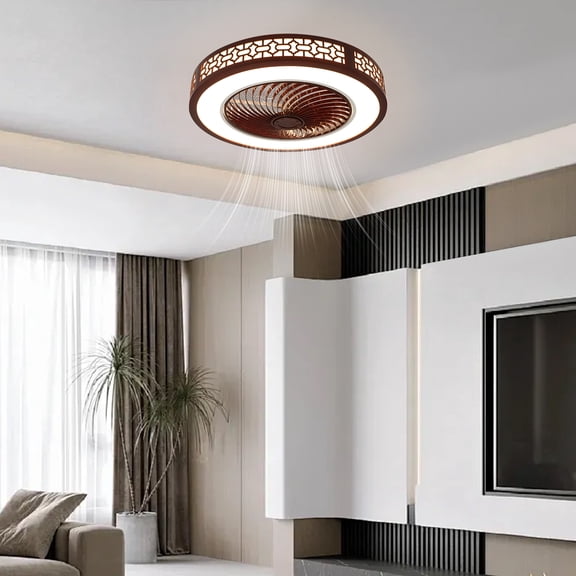 22 Inch Ceiling Fans with Lights and Remote, Low Profile Ceiling Fan with Light 3500K-6000K Dimmable Flush Mount LED Fan Light with 3 Light Color Change and 3 Speeds for Bedroom