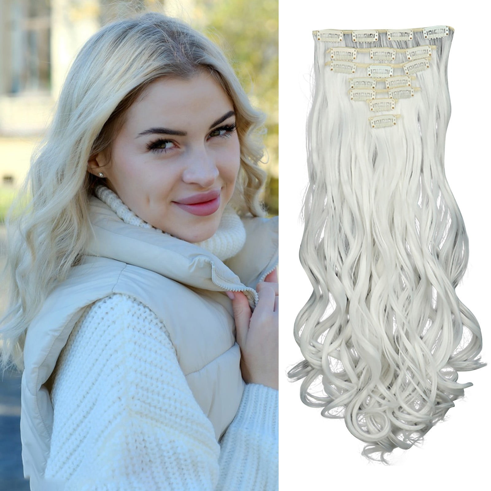 22 Inch Clip In Extensions Real Human Hair,Seamless Clip In  display picture 3